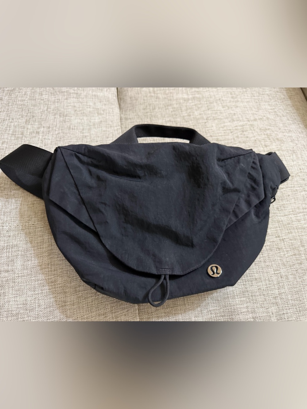 lululemon athletica Black Flap Belt Bag with Logo